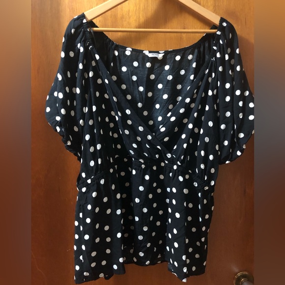 PENN. Polka Dot Peplum Blouse - Picture 2 of 8
